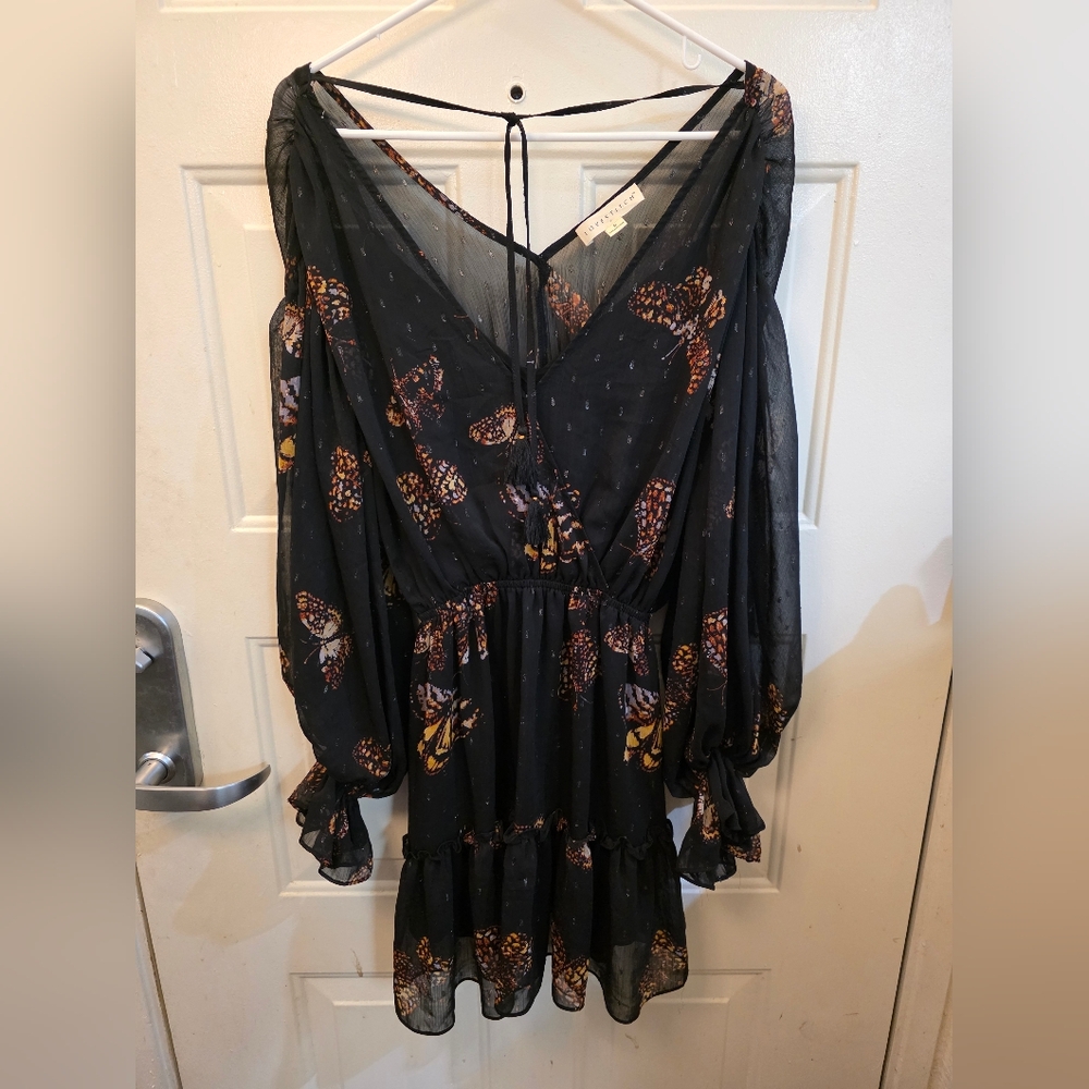 Lovestitch‎ Butterfly Boho Flowy Mini Dress Size Small